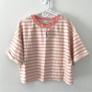NWT Old Navy Striped Short Sleeve Boxy Top Size Medium